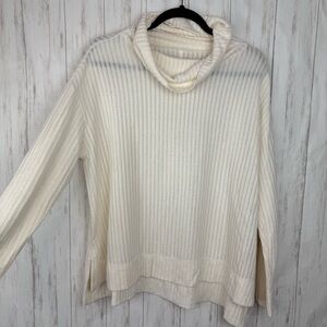 Anthropologie Maeve Cozy Cream Turtleneck Sweater Small